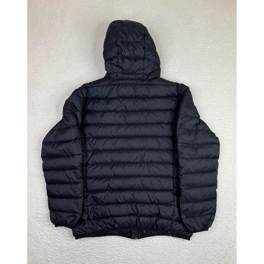 Eddie Bauer Puffer Jacket Kids Large 14 Black Hooded Down Quilted U31OW824 - Picture 2 of 13
